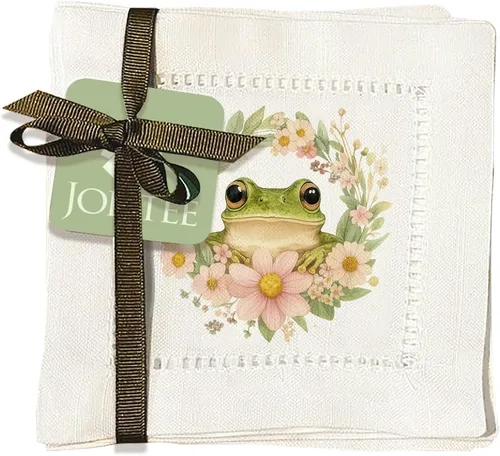 Miniatura 18 de Jolitee Servilletas decorativas de cóctel con punto vainica, 6 x 6 pulgadas, lavables, similares al lino, hechas a mano para el entretenimiento