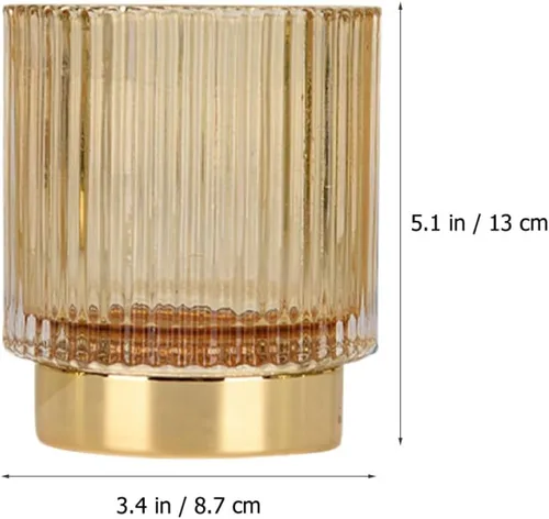 Miniatura 2 de Thickened Amber Glass Makeup Brush Holder Large Pen and Cosmetic Organizer for Vanity Desktop Storage