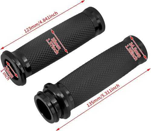 Miniatura 5 de 1" Electronic Throttle Defiance Handlebar Grips 25mm Hand Grips Fit for Harley Touring Street Glide Road King Road Glide Electra Glide #2 Negro
