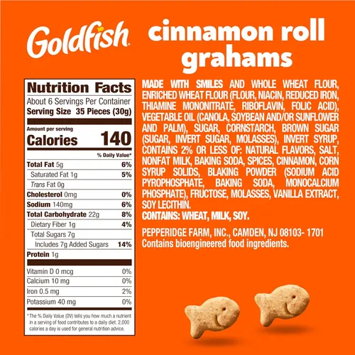 Miniatura 2 de Goldfish Grahams Galletas Snack Horneadas Sabor Rollo de Canela, Bolsa de 6.6 Oz
