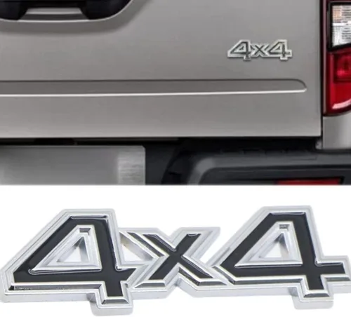 2 emblemas cromados de aleación de zinc 3D 4 x 4, aptos para SUV y camionetas 4Wd universales para guardabarros laterales de automóvil, para