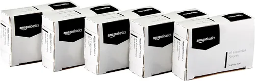 Amazon Basics Clips de papel No. 1, lisos, 1000 unidades (10 paquetes de 100), color plateado
