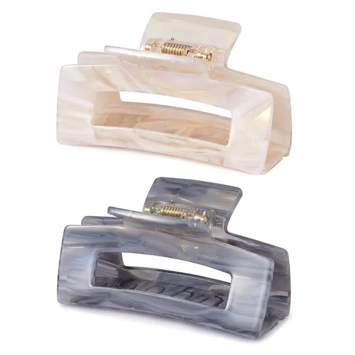 Miniatura 9 de Pinzas para el cabello de 3 pulgadas, diseño francés, pinza rectangular para el cabello para mujeres, damas y madres (paquete de 2)