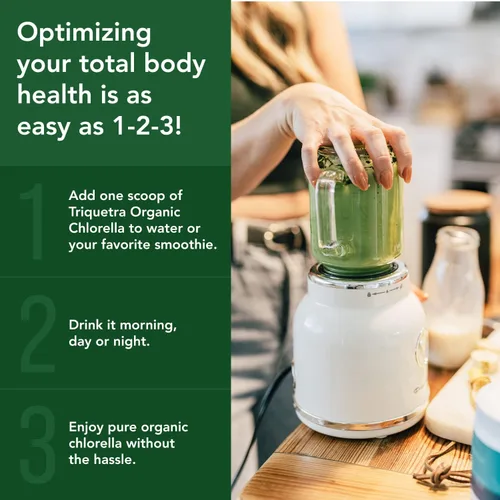 Miniatura 4 de Polvo orgánico de Chlorella - Cruda y cultivada al sol - Algas verdes densas en nutrientes con CGF (factor de crecimiento de Chlorella), apoya