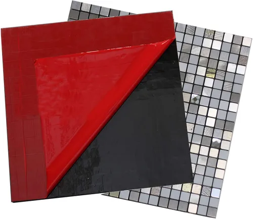 Miniatura 4 de 10 hojas autoadhesivas de mosaico de aluminio para despegar y pegar, paneles de pared 3D para cocina y baño (12 x 12 pulgadas, bronce)