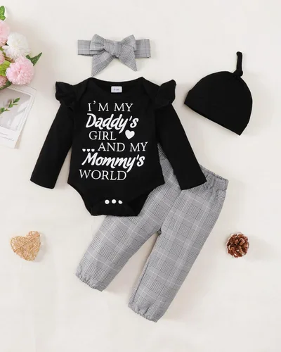 Miniatura 105 de Renotemy Conjunto de ropa para bebé recién nacida, mameluco con volantes, pantalones florales, lindo conjunto de ropa para bebé niña