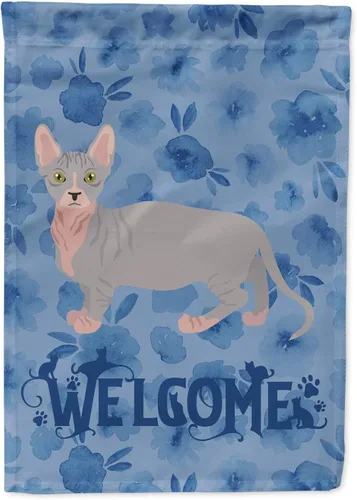 Miniatura 109 de Caroline's Treasures CK4813CHF - Bandera de bienvenida con gato abisinio azul, manga grande, para porche, para colgar en la pared, poliéster