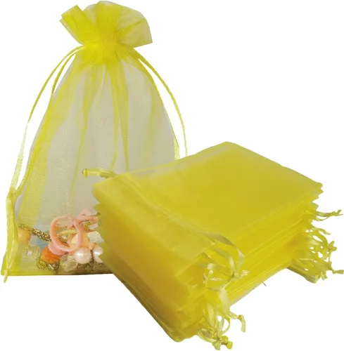 Miniatura 38 de Bolsas de Regalo de Organza 100 Piezas con Cordón 4x6 pulgadas Azul Marino para Baby Shower, Cumpleaños de Niña, Recuerdos de Fiesta, Boda