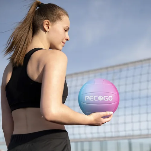 Miniatura 8 de Balón de voleibol tamaño 5, piel sintética duradera, interior/exterior. Control suave, gran hermeticidad para entrenamiento/juegos. Ideal para todas