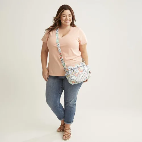 Miniatura 4 de Bolsa cruzada de algodón para mujeres en movimiento