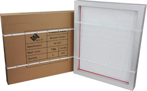 Miniatura 2 de Marcos de serigrafía de aluminio preestirados de 20 x 24 pulgadas con malla blanca de 130 pulgadas (paquete de 2 pantallas)