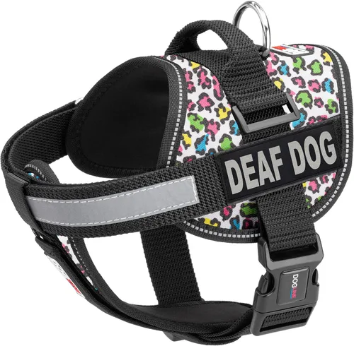 Miniatura 15 de Dogline Unimax - Arnés para perro con parches para perros sordos reflectantes sin tirones, correas ajustables, neopreno transpirable para médicos