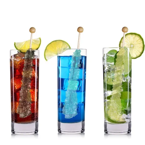 Miniatura 6 de Palitos de caramelo de roca extragrandes: 6 paletas de algodón azul claro, envueltas individualmente, palitos de cristal de caramelo Espeez Rock