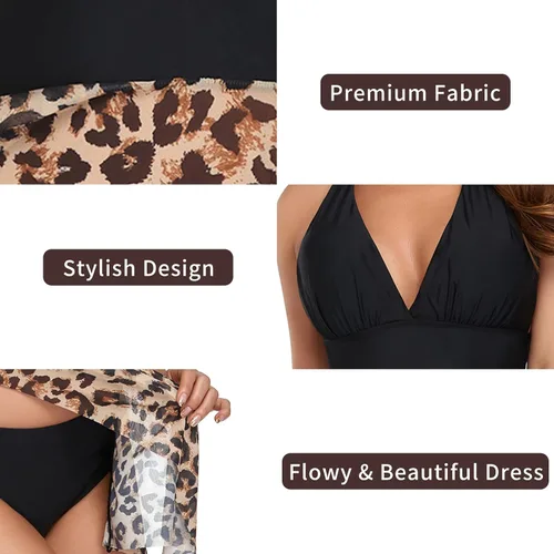 Miniatura 3 de Trajes de baño tankini para mujer, trajes de baño de 2 piezas con control de abdomen para mujer