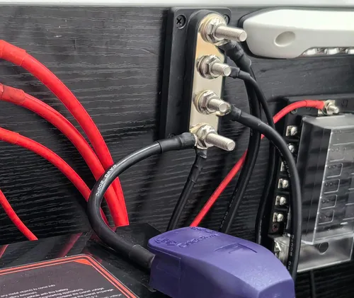 Miniatura 2 de Barra de bus de cobre de 12 V 300 A con 4 pernos de batería de 5/16 pulgadas, bloques de distribución de energía, barra colectora marina, barra
