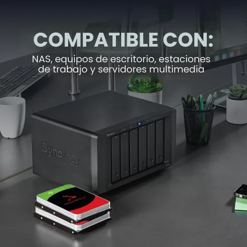 Miniatura 8 de Seagate IronWolf - Disco duro interno NAS HDD de 8 TB, SATA de 3.5 pulgadas, 6 Gb/s, 7200 RPM, caché de 256 MB para almacenamiento conectado a red