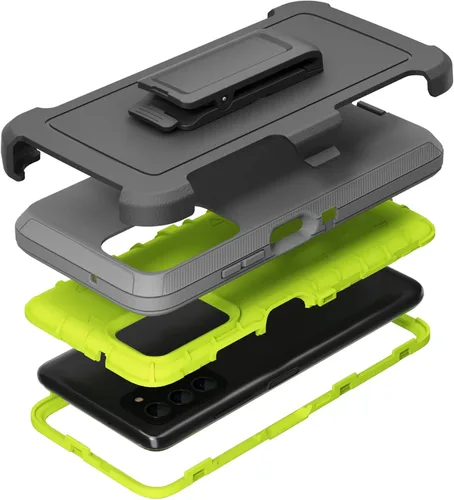 Miniatura 9 de Funda compatible con Samsung Galaxy A03s, con clip para cinturón, resistente, a prueba de golpes, protección de cuerpo completo para teléfono Negro