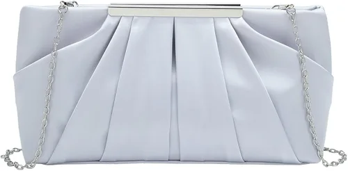Miniatura 2 de CHARMING TAILOR Bolso de noche elegante plisado de satén formal simple y elegante para mujer