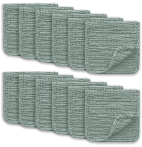 Miniatura 7 de Ease Cubs Paños de muselina para eructos, grandes, 100% algodón, para niños y niñas, artículos esenciales para bebés, extraabsorbentes y suaves