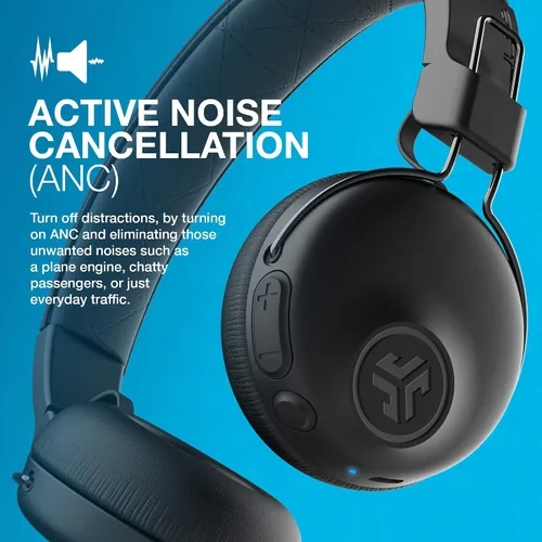 Miniatura 3 de JLab Studio ANC, auriculares inalámbricos con cancelación activa de ruido, auriculares Bluetooth plegables, color negro