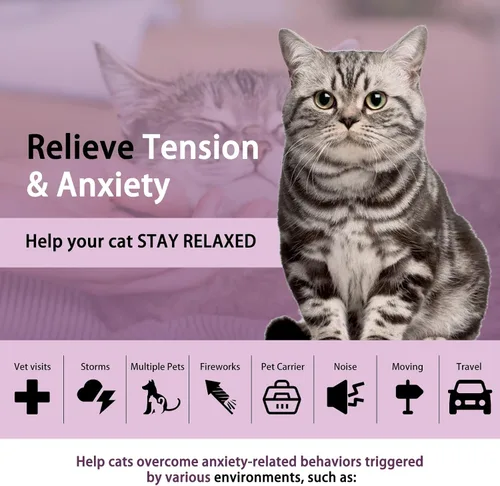 Miniatura 4 de Calming Collar for Cats, Pheromone Cat Calming Collar for Anxiety Relief & Stress, Adjustable Water Resistant Breakaway Calming Collars, Natural