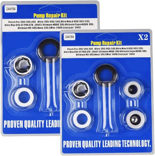 244194 Kit de reparación de bomba de repuesto para pulverizador de pintura sin aire para 390 395 490 495 595 3400 compatible (paquete de 2)
