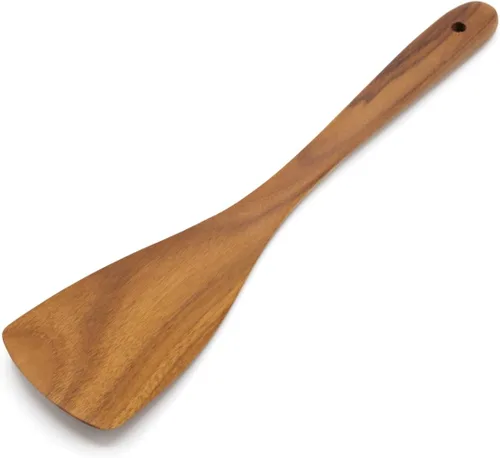 Miniatura 7 de FAAY Espátula wok de 15 pulgadas, pala de mango largo, espátula para freír, hecha a mano de madera de teca de alta resistencia a la humedad
