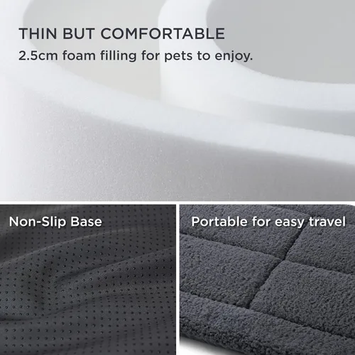 Miniatura 3 de Bedsure Cama Lavable para Jaula de Perro para Perros Pequeños, Alfombra de Espuma Suave para Suelo de Mascotas, Almohadilla Versátil y Ligera