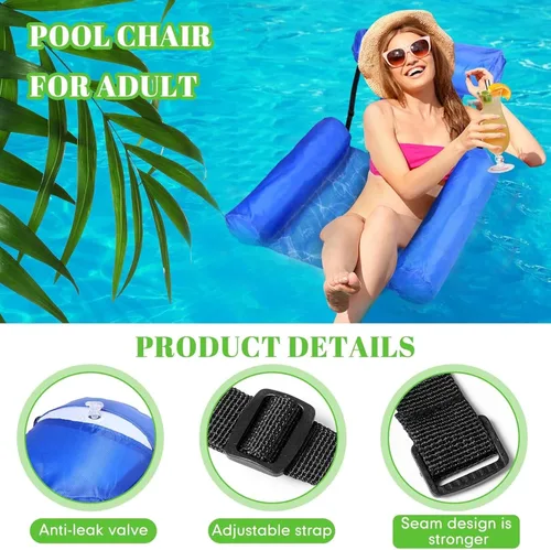 Miniatura 4 de Blueweenly Paquete de 4 flotadores de piscina para adultos, hamaca inflable, silla de descanso para piscina, playa, fiesta, lago, verano