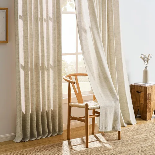 Miniatura 6 de RAIN CITY - Juego de 2 cortinas de 45 pulgadas de largo con plisado con pellizco, cortinas semitraslúcidas para dormitorio, cuarto de bebé