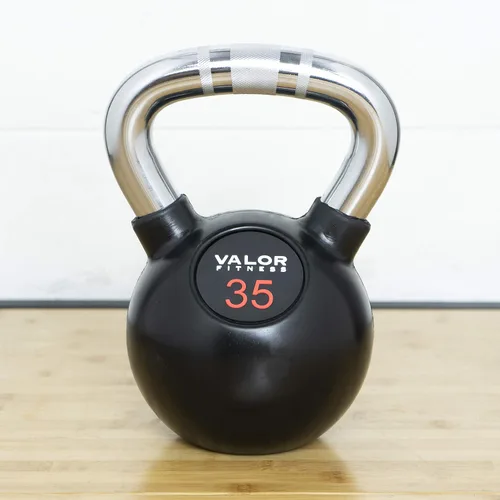 Miniatura 3 de Valor Fitness Chrome Kettlebells – Solid Cast Iron Kettlebell with Chrome Finish, Strength Training Weight for Swings, Squats, Cleans & Home Gym