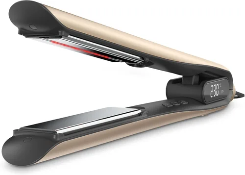 Silk'n SilkyStraight - Plancha de pelo 2 en 1, plancha plana profesional de titanio de 1 pulgada con tecnología infrarroja e iónica, placas