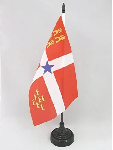 Miniatura 35 de Bandera de mesa de Andalucía 4'' x 6'' - Bandera de escritorio de la región española de Andalucía 5.9 x 3.9 in - Barra y base de plástico negro - AZ