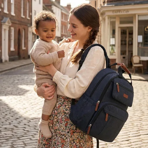 Miniatura 2 de Mommore Mochila para pañales, bolsa de pañales extra grande para 2 niños/gemelos con cambiador para viajes al aire libre, 1-negro, Grande