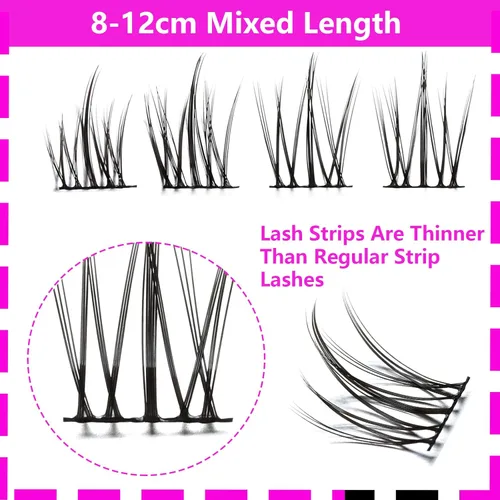 Miniatura 4 de Pestañas de manga de aspecto natural, pestañas individuales de anime, pestañas postizas de anime japonés para cosplay, reutilizables, parecen Girasol