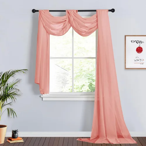 Miniatura 15 de RYB HOME Tela drapeada para arco de boda, 2 paneles de cortinas transparentes de gasa para exteriores, cortinas de telón de fondo verticales