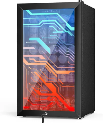Miniatura 26 de Refrigerador Enfriador de Vinos de 8 Botellas, Refrigerador Pequeño de Vino, Mini Refrigerador de Vino de Encimera con Puerta de Vidrio, Bodegas
