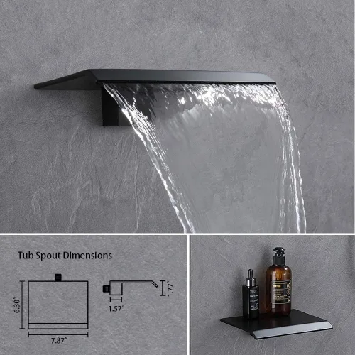 Miniatura 4 de KOJOX Sistema de ducha de 12 pulgadas con cabezal de ducha de lluvia de alta presión, cabezal de ducha de mano, kit de ajuste de boquilla de grifo