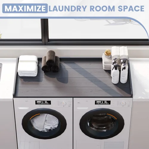 Miniatura 4 de Sundale - Encimera de alta densidad para lavadora y secadora, encimera impermeable sin olor para cuarto de servicio, 27.5 x 54 pulgadas (gris)
