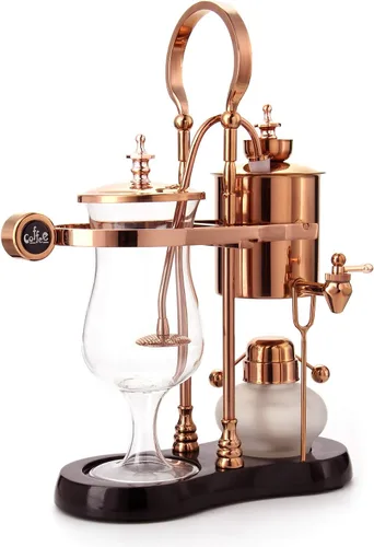 Miniatura 4 de Cafetera eléctrica de lujo belga, estilo familia real, de doble columna., dorado, (Golden-B)