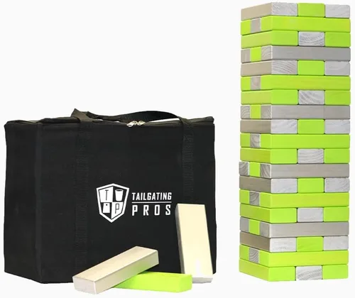 Miniatura 56 de Tailgating Pros Maderas Gigantes Premium que se Derrumban con Estuche de Transporte – ¡Elige los Colores de tu Equipo! Juego Gigante para Patio al