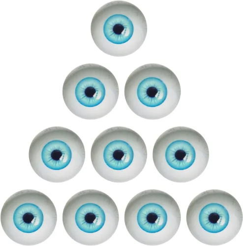 Miniatura 4 de Julie Wang Cabujón de ojos humanos de cristal con parte trasera plana de 0.236 in para esculturas artísticas de Halloween, accesorios, máscaras
