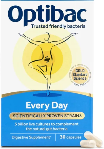 Optibac Probiotics para la salud digestiva, 30 cápsulas | 6 cepas científicamente investigadas con 5 mil millones de cultivos vivos | Sin gluten y