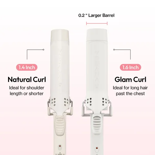 Miniatura 5 de VODANA Rizador de pelo profesional GlamWave de cerámica, rizos naturales duraderos, calor instantáneo, rizador de pelo, varita rizador, disponible