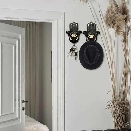 Miniatura 6 de Ella & Emma Llavero montado en la pared en forma de ataúd – Colgador de pared gótico para decoración del hogar con gancho, decoración gótica