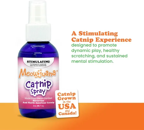 Miniatura 2 de Meowijuana Spray de hierba gatera y vid plateada - 3 onzas Fórmula de alta potencia Fórmula natural para dueños de mascotas y hogares con varios