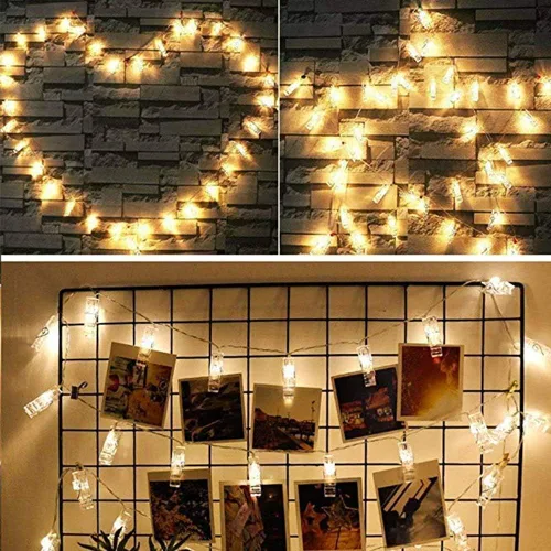 Miniatura 7 de Dopheuor Cadena de luces LED con clip de fotos, cadena de luces LED para colgar fotos, fotos, funciona con pilas para regalos, patio, Navidad
