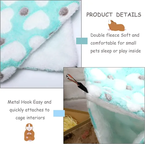 Miniatura 4 de Boao 2 piezas Hamaca para conejillo de indias y rata, Hamaca colgante para conejillo de indias, hámster, hurón, Accesorios para animales pequeños