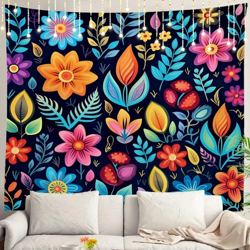 Miniatura 124 de Shrahala Tapiz japonés para colgar en la pared, moderno patrón abstracto de hojas, tapiz grande para dormitorio y sala de estar