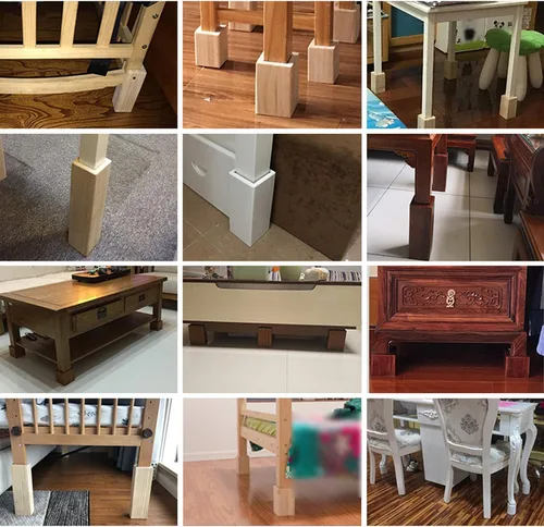 Miniatura 7 de Muebles modernos de pino de madera maciza ranurados redondos, patas de sofá, patas de bloque de madera, patas de apoyo, para cunas, escritorios